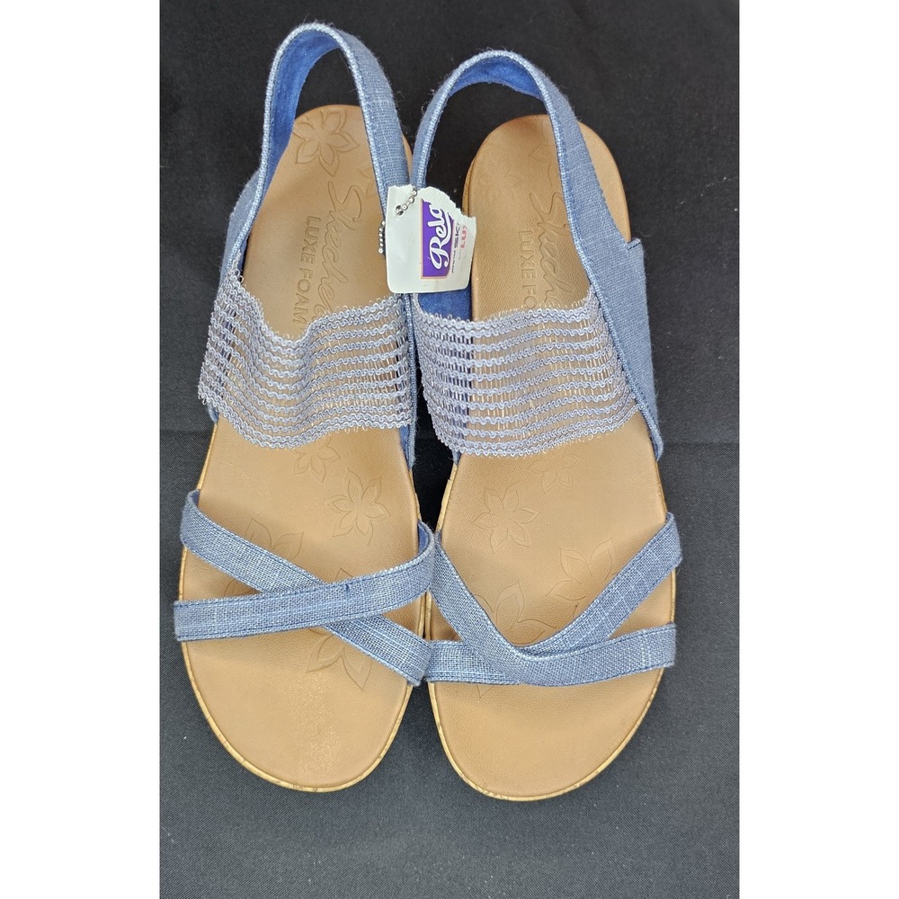 Skechers Sling Back Stretch Demi Wedges‎ Navy